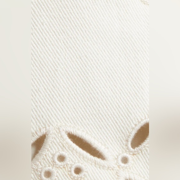 VERONICA BEARD JAZMIN HIGH WAIST EYELET SHORTS - SOFT WHITE SIZE 2 (PREOWNED) - Picture 7 of 11